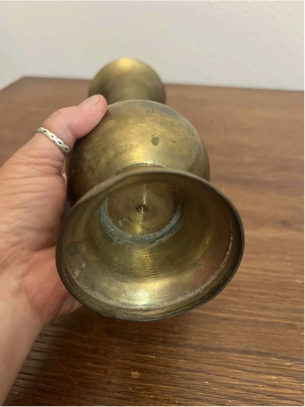 Vintage Etched Brass Vase 10” Hand Engraved Floral Boho Mid Century India Solid